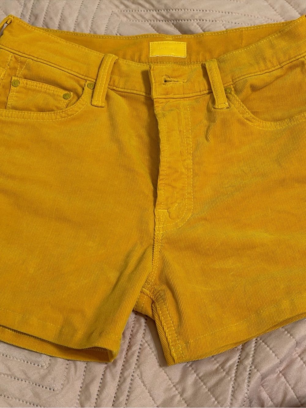 MOTHER Shorts in Mustard